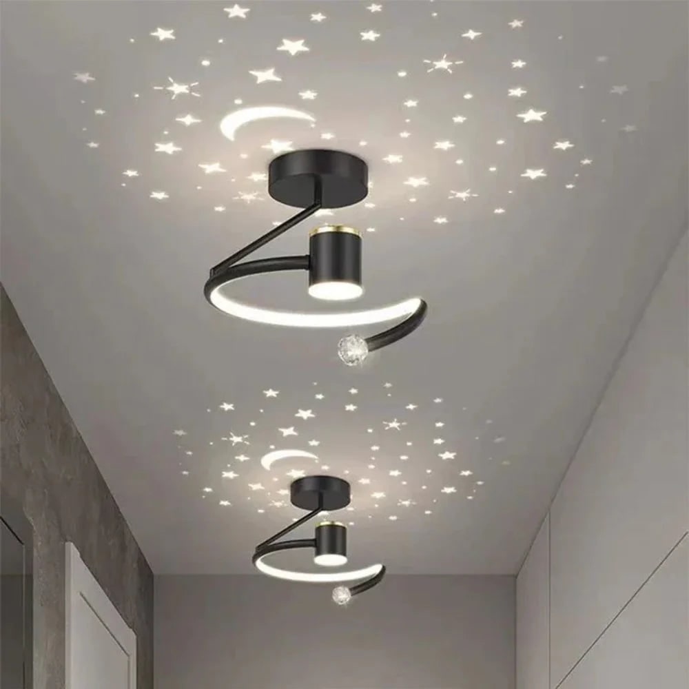 Plafonnier LED à projection d'étoiles et de lune