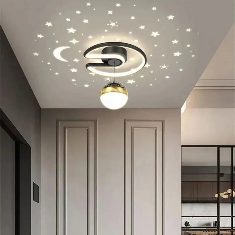 Plafonnier LED à projection d'étoiles et de lune