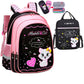 Ensemble sac à dos enfant, sac repas et trousse à motif chat