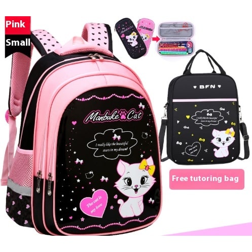 Ensemble sac à dos enfant, sac repas et trousse à motif chat