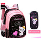 Ensemble sac à dos enfant, sac repas et trousse à motif chat