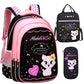 Ensemble sac à dos enfant, sac repas et trousse à motif chat