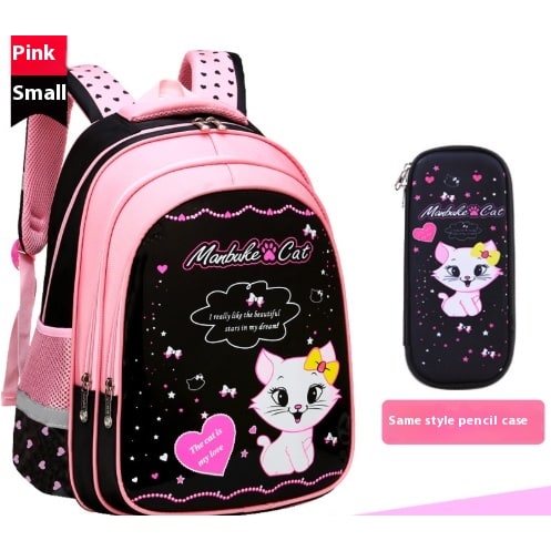 Ensemble sac à dos enfant, sac repas et trousse à motif chat