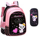 Ensemble sac à dos enfant, sac repas et trousse à motif chat