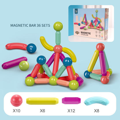 Jeu de construction magnétique à tiges et boules