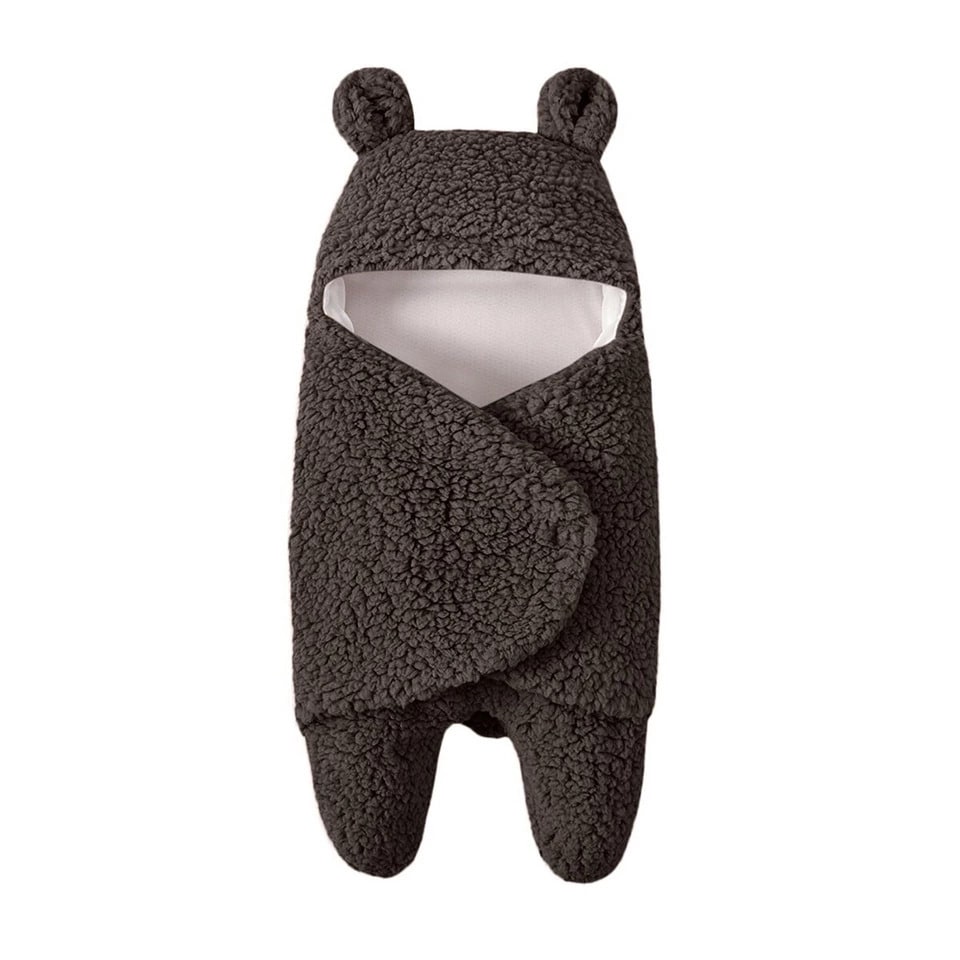 Couverture bébé à capuche en flanelle doublée coton