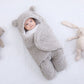 Couverture bébé à capuche en flanelle doublée coton