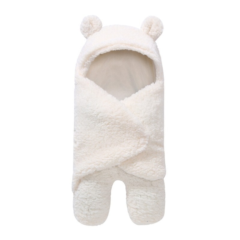 Couverture bébé à capuche en flanelle doublée coton