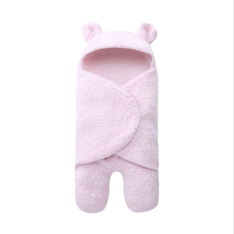 Couverture bébé à capuche en flanelle doublée coton