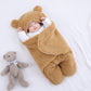Couverture bébé à capuche en flanelle doublée coton