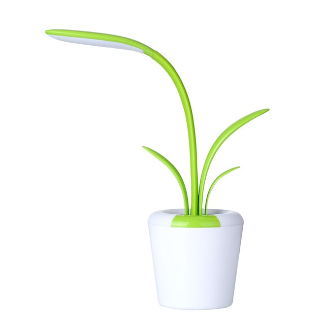 Lampe de bureau plante rechargeable à tige flexible
