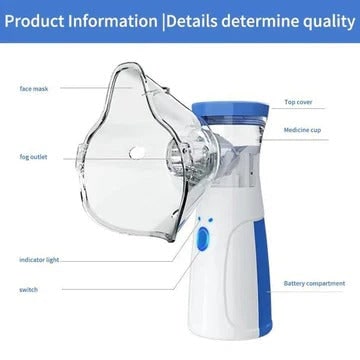 Nébuliseur portable à membrane avec masques enfant et adulte
