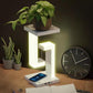 Lampe de table rechargeable à structure suspendue et base de recharge