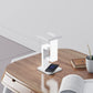 Lampe de table rechargeable à structure suspendue et base de recharge