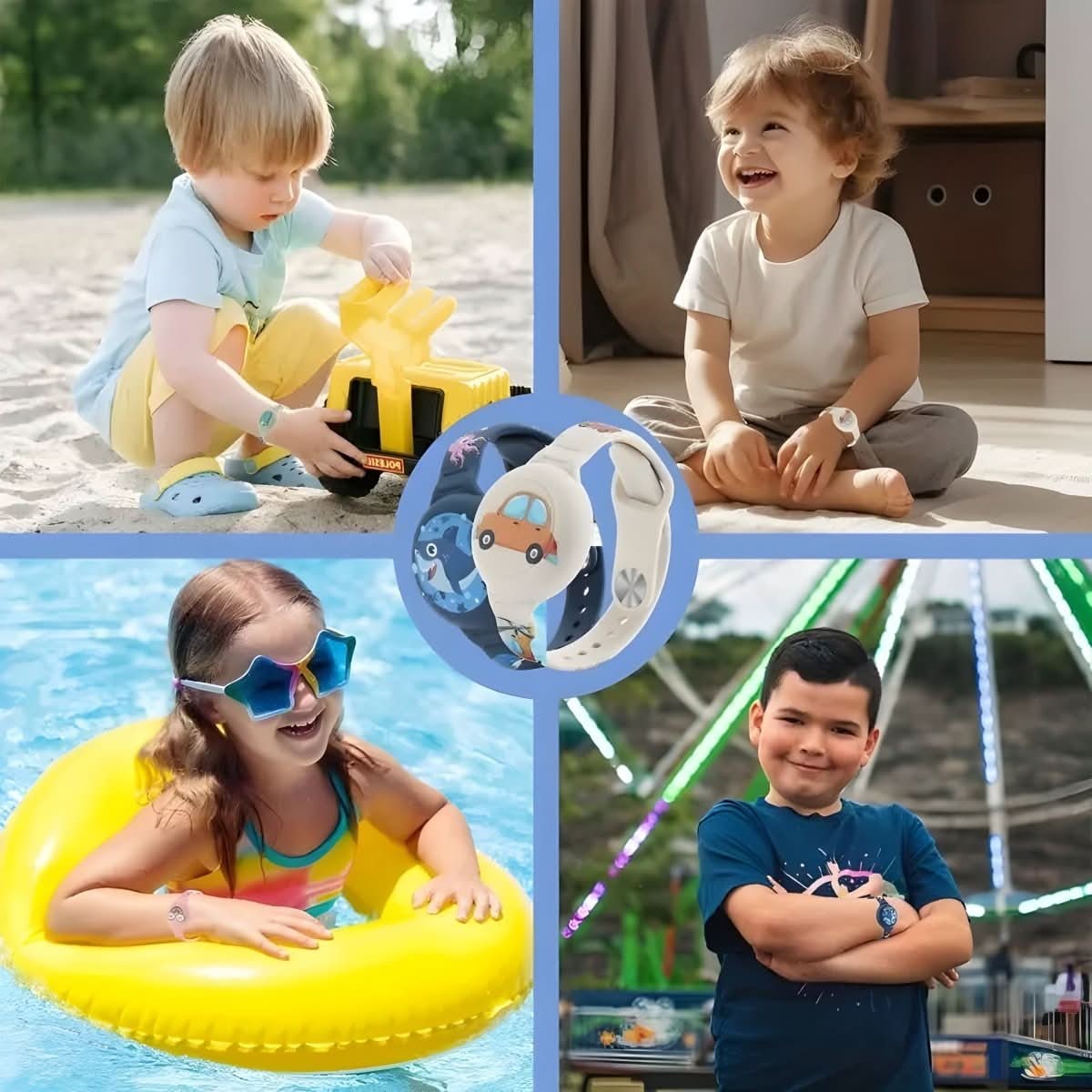 Bracelet enfant en silicone avec support pour AirTag