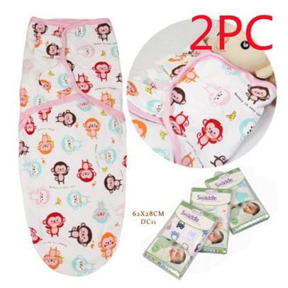 Couverture d'emmaillotage bébé en coton à rabats réglables