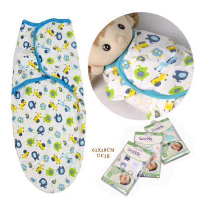 Couverture d'emmaillotage bébé en coton à rabats réglables