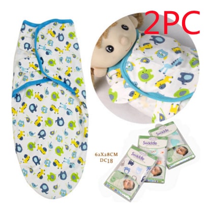 Couverture d'emmaillotage bébé en coton à rabats réglables