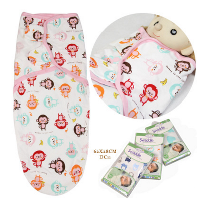 Couverture d'emmaillotage bébé en coton à rabats réglables
