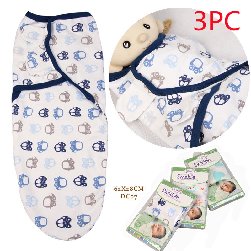 Couverture d'emmaillotage bébé en coton à rabats réglables