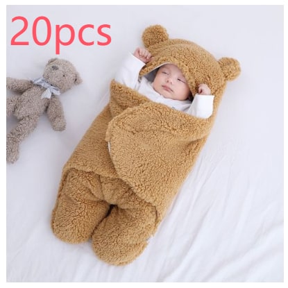 Couverture enveloppante bébé à capuche et jambes séparées