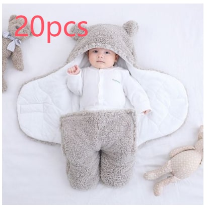 Couverture enveloppante bébé à capuche et jambes séparées
