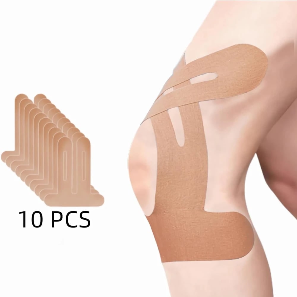 Bandes adhésives élastiques prédécoupées pour genou