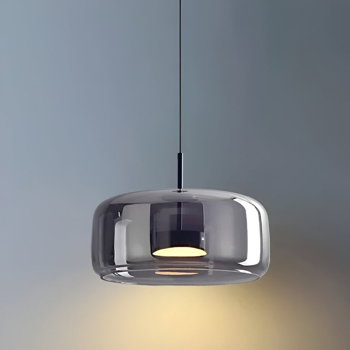 Suspension LED en verre translucide à hauteur réglable