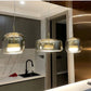 Suspension LED en verre translucide à hauteur réglable