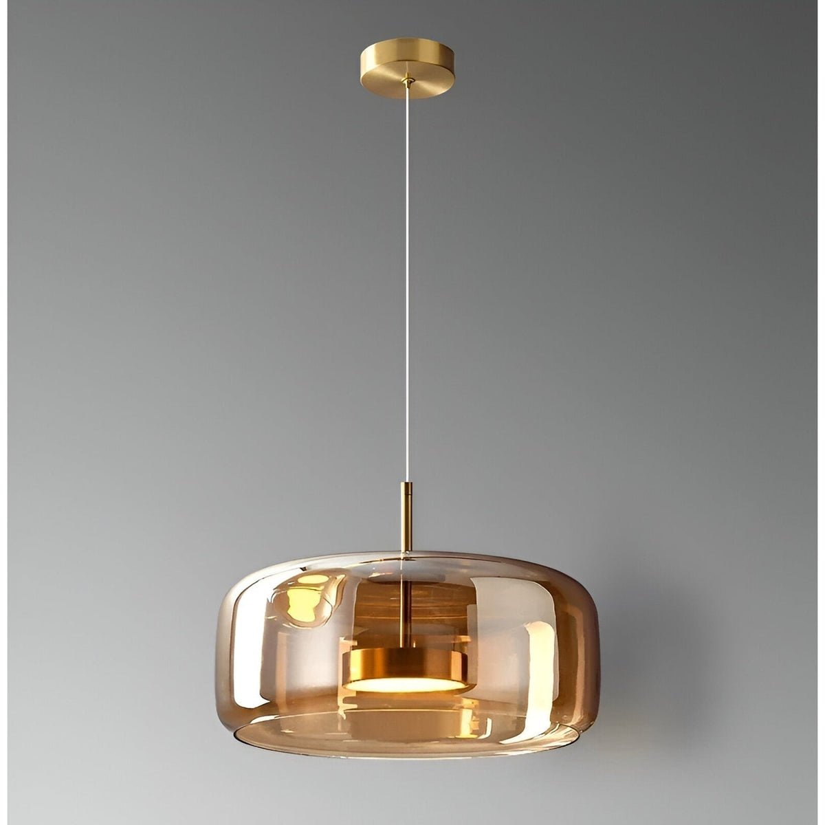 Suspension LED en verre translucide à hauteur réglable