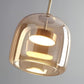 Suspension LED en verre translucide à hauteur réglable