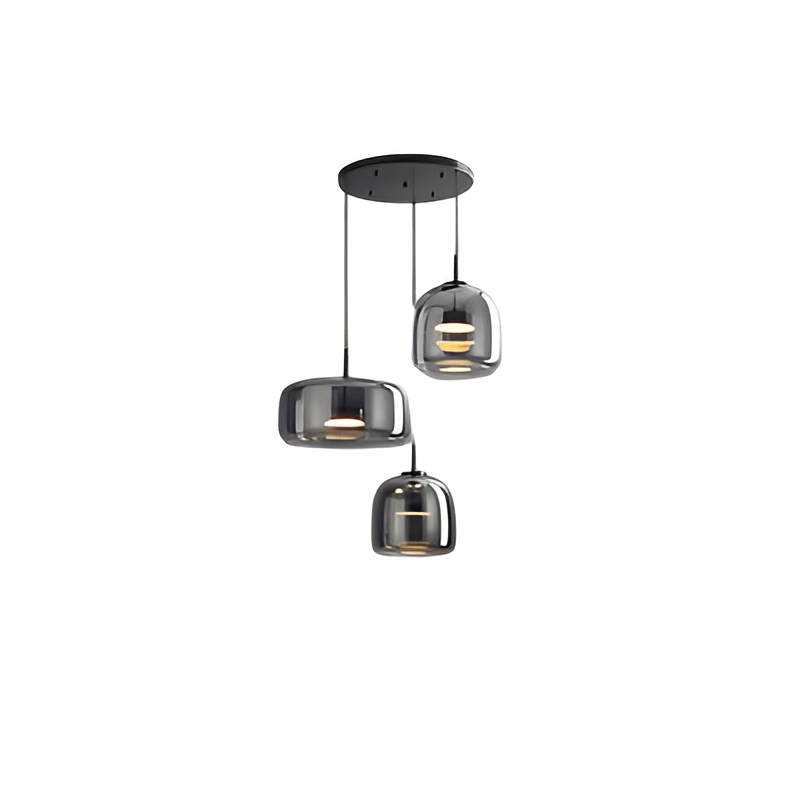 Suspension LED en verre translucide à hauteur réglable