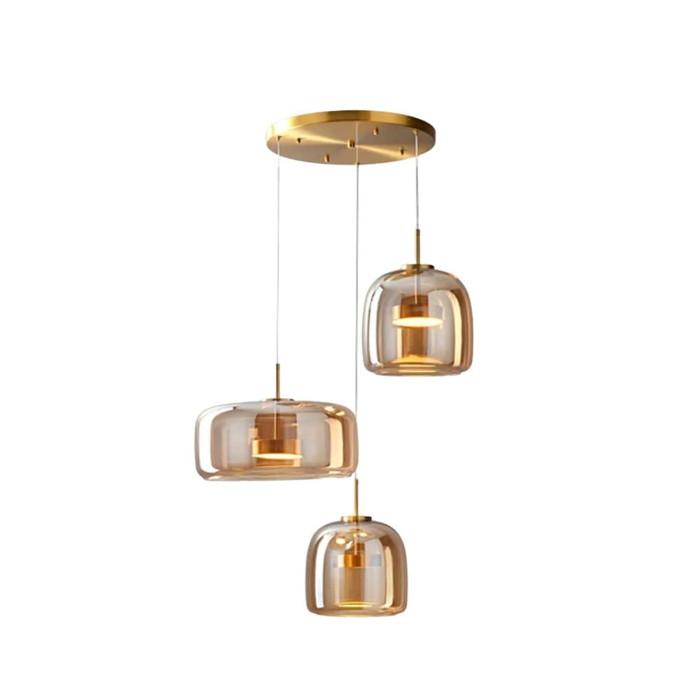 Suspension LED en verre translucide à hauteur réglable