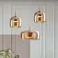 Suspension LED en verre translucide à hauteur réglable