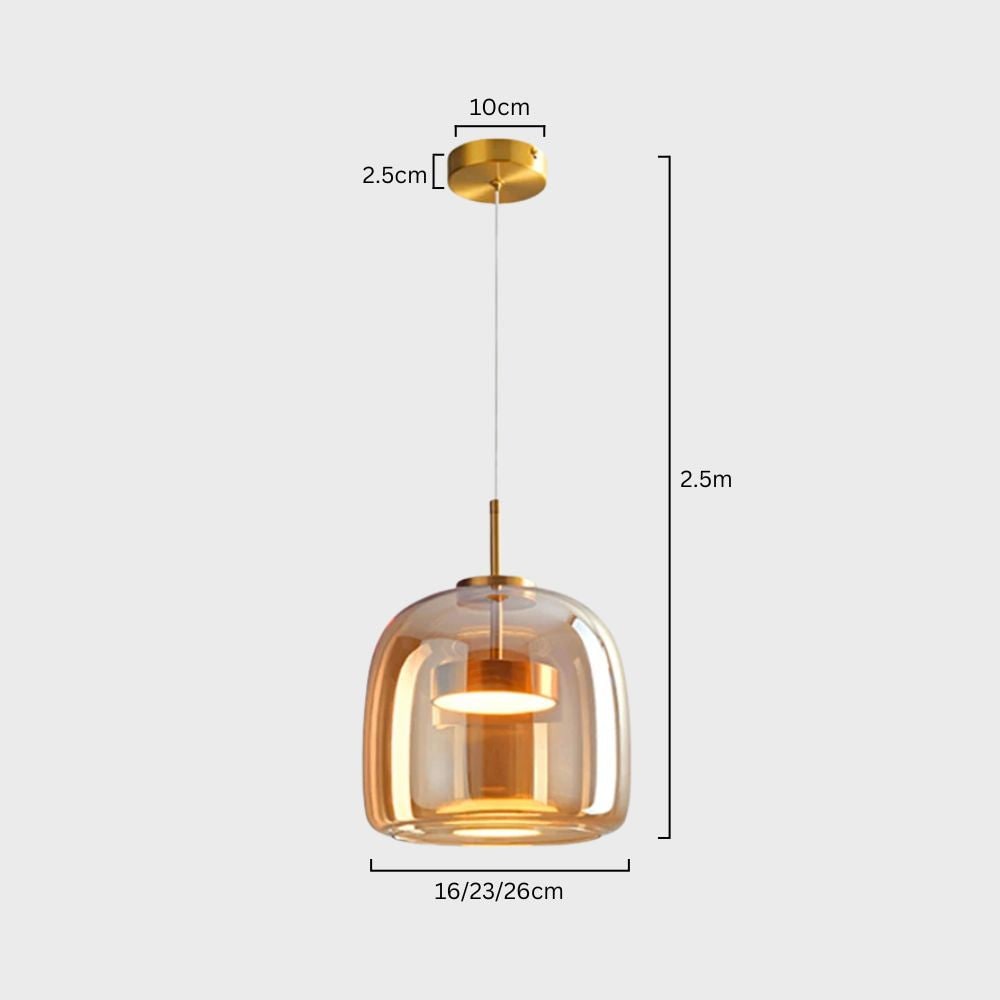 Suspension LED en verre translucide à hauteur réglable