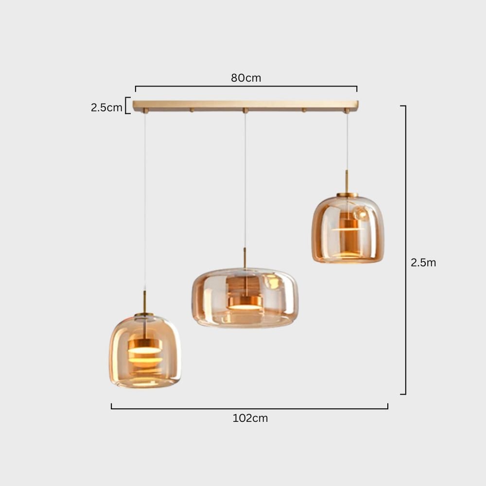 Suspension LED en verre translucide à hauteur réglable