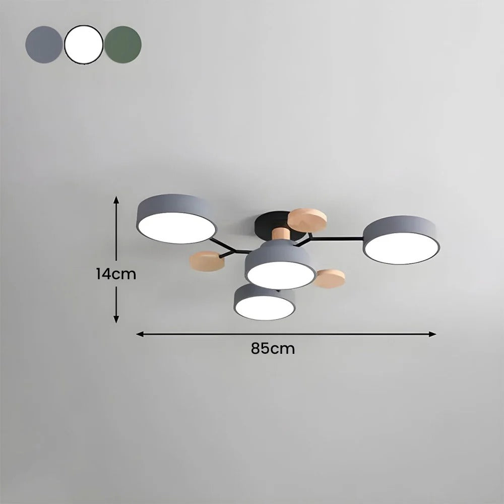 Plafonnier LED à plusieurs points lumineux en fer et acrylique