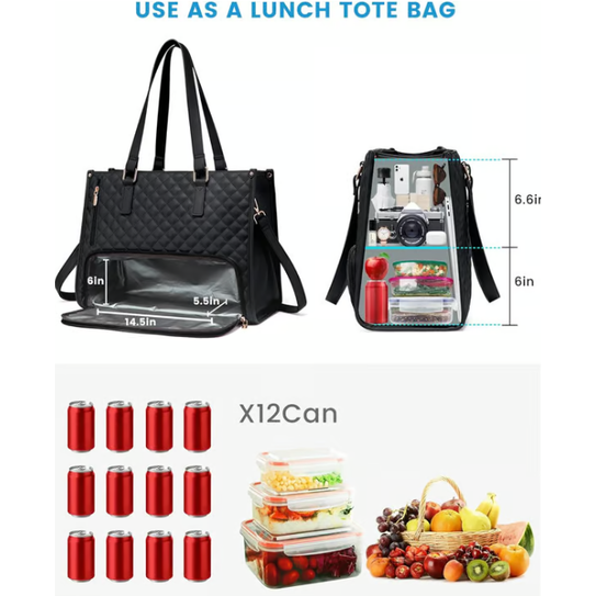 Sac pour ordinateur 15,6 pouces avec compartiment repas isotherme