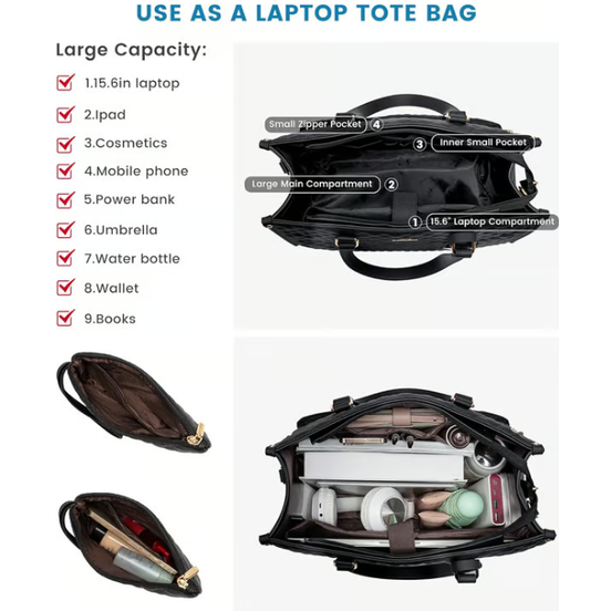 Sac pour ordinateur 15,6 pouces avec compartiment repas isotherme