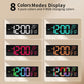 Grande horloge murale LED RVB avec double alarme