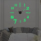 Horloge murale à chiffres adhésifs 3D et aiguilles métalliques