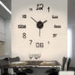 Horloge murale à chiffres adhésifs 3D et aiguilles métalliques