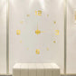 Horloge murale à chiffres adhésifs 3D et aiguilles métalliques