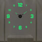 Horloge murale à chiffres adhésifs 3D et aiguilles métalliques