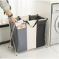 Panier à linge pliable à trois compartiments et structure aluminium