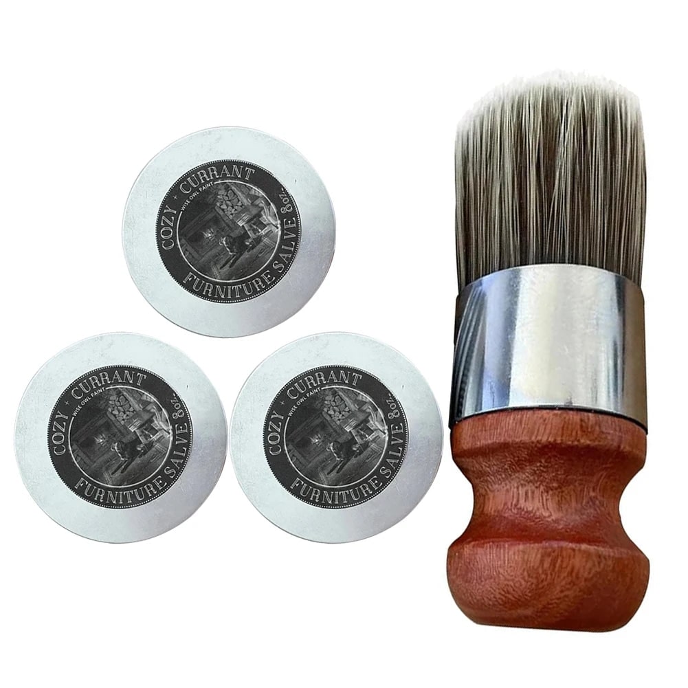 Baume d'entretien pour bois et cuir avec brosse