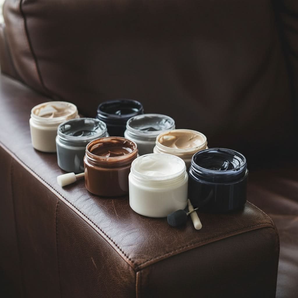 Crème de recoloration pour cuir et similicuir avec applicateur