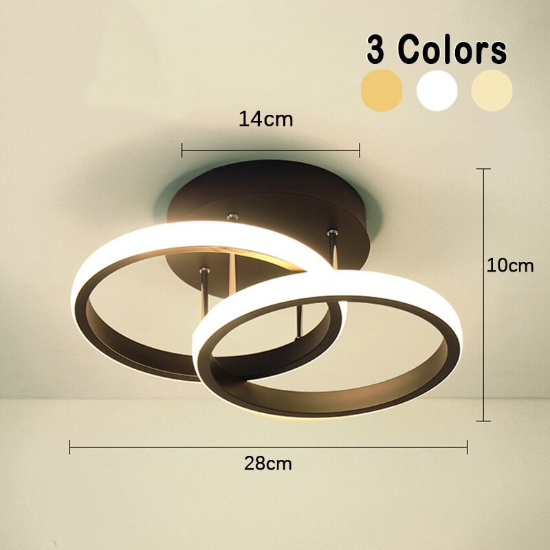 Plafonnier LED à anneaux géométriques superposés