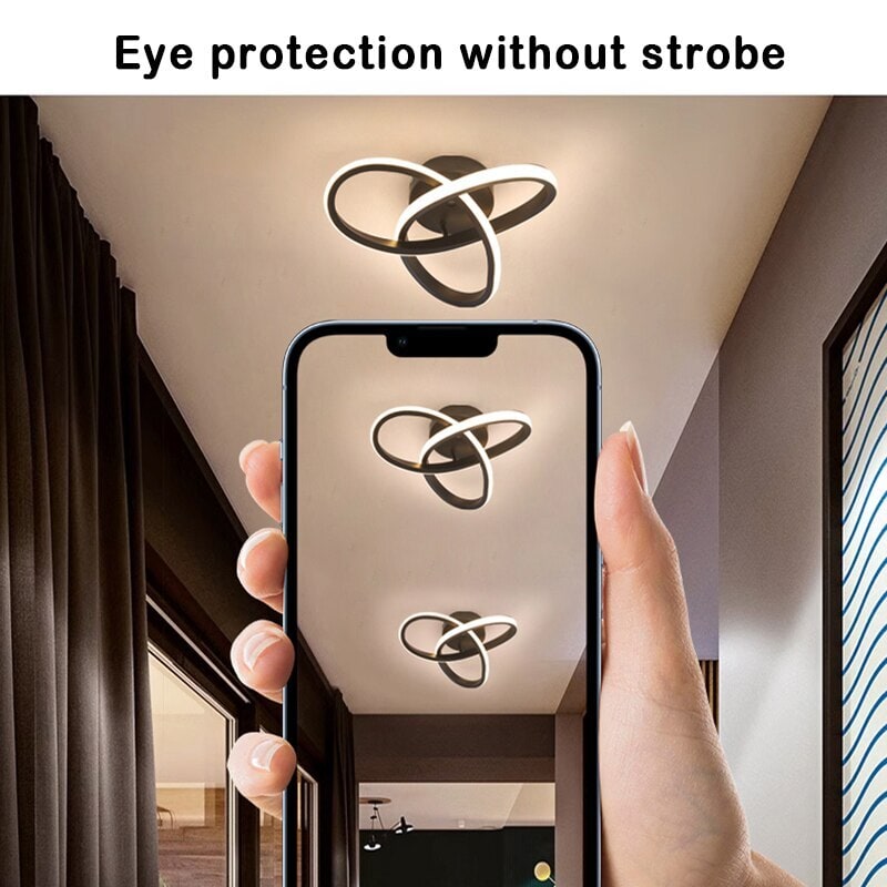 Plafonnier LED à anneaux géométriques superposés