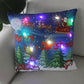 Housse de coussin de Noël lumineuse à LED, 45 × 45 cm